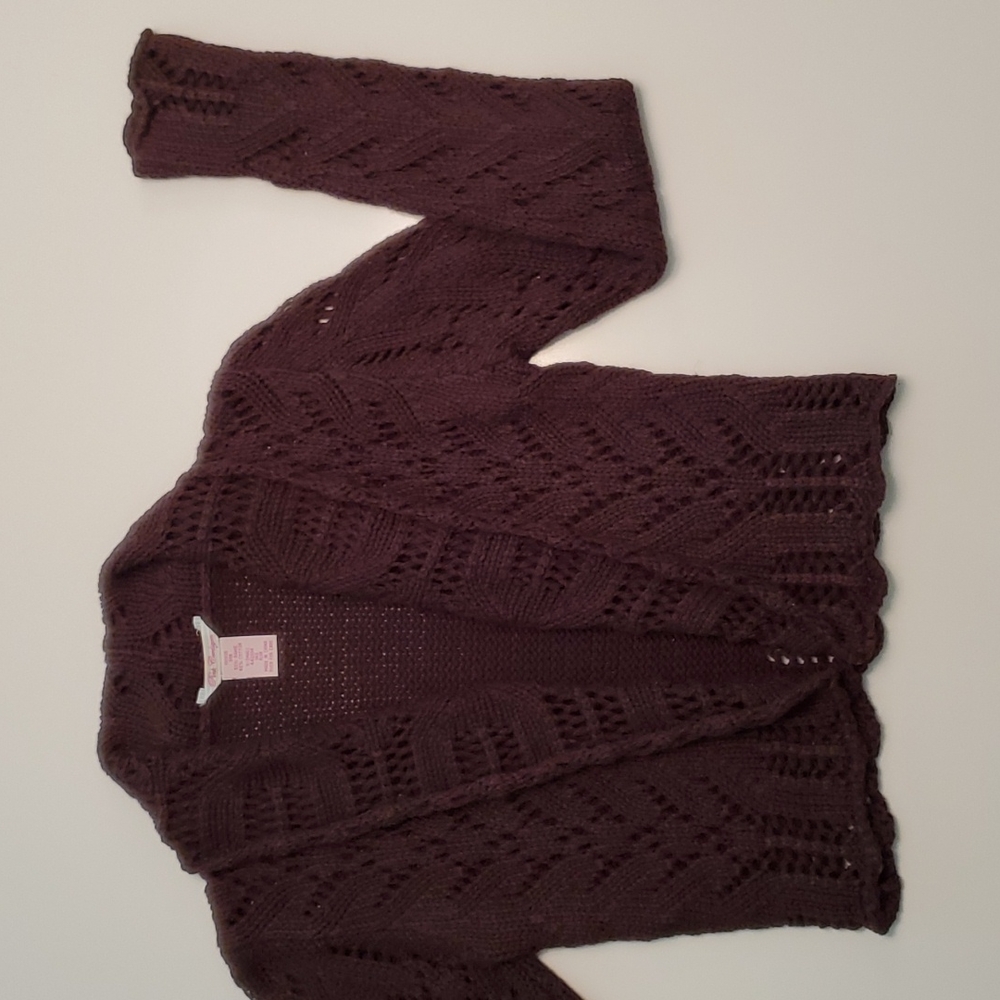 Pink Cardigan Brown Cropped Open Cardigan Size XS